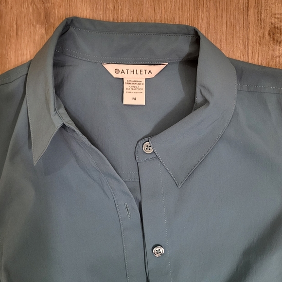 Athleta Levitate Poplin Tank Borealis Green Size Medium - Picture 4 of 9